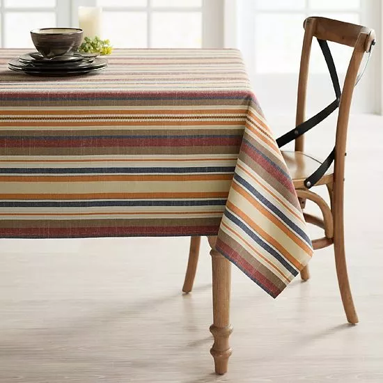 Food Network™ Easy-Care Striped Linen Tablecloth - Image 2