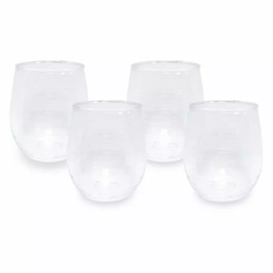 Food Network™ 4-pc. Clear Textured Acrylic Stemless Wine Glass Set