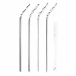 Food Network™ 5-pc. Stainless Steel Reusable Straw & Cleaning Brush Set