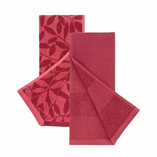 Food Network™ Jacquard Leaves Kitchen Towel 2-pk. Sycamore - Image 2