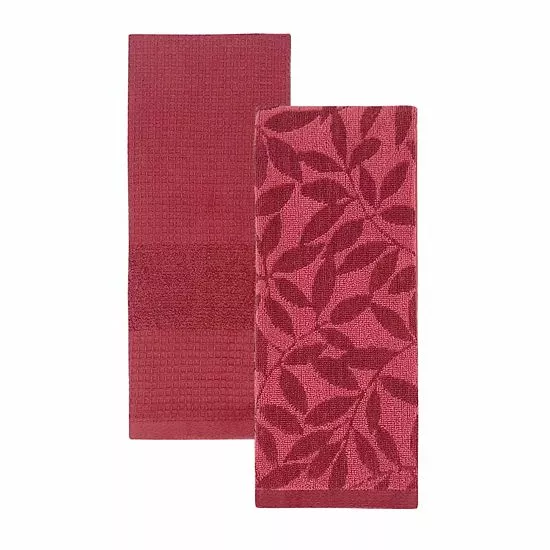 Food Network™ Jacquard Leaves Kitchen Towel 2-pk. Sycamore - Image 5