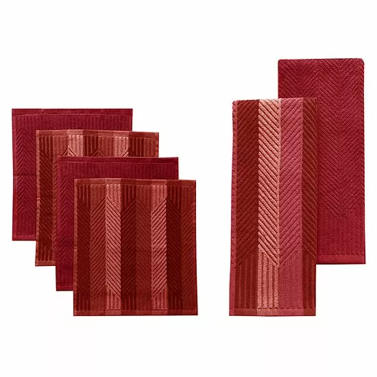 Food Network™ Striped Kitchen Towel & Dishcloth Multi-Pack Aqua - Image 6